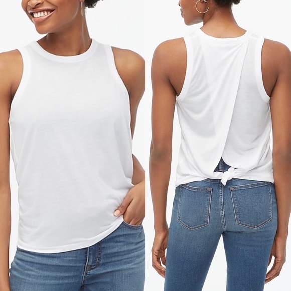 J. Crew Tops - NWT J.Crew Tie-back Tank, Athleisure Knot Back White J.Crew Factory Plus Size 2X